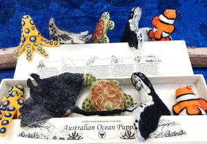 Australian Ocean Finger Puppets Set of 5 Wool Felt