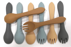 Silicone spoon & fork set
