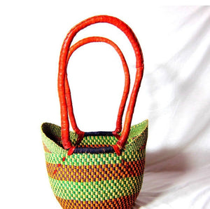 Woodland tones long handle shopping basket
