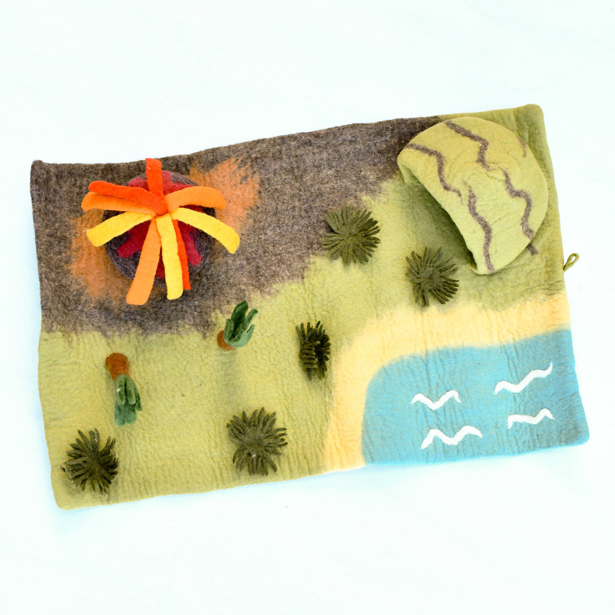Large Dinosaur Land with Volcano Play Mat Playscape