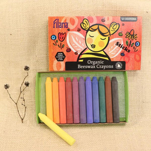 Filana Beeswax Crayons, with Brown & Black - pack of 12