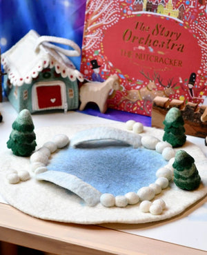 FELT ROUND SNOW ICE RINK PLAY MAT PLAYSCAPE