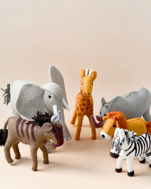 FELT SAFARI ANIMAL TOYS (SET OF 6)