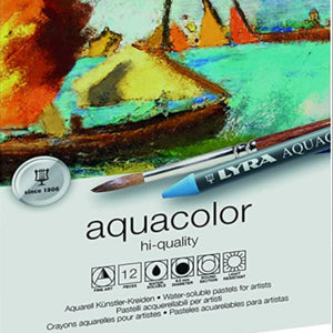 Lyra Aquacolor Watercolour Artist Crayons - 12 Colours in Tin