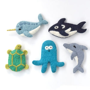 Ocean and Sea Creatures B, Finger Puppet Set