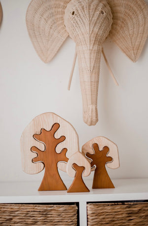 Two Toned Wooden Trees