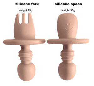 Mini Silicone fork and spoon.