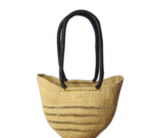 Natural long handle shopping basket