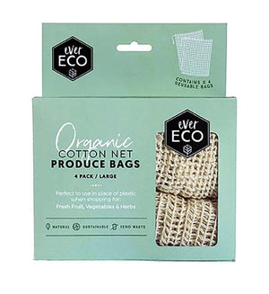 Ever Eco  |  Reusable Organic Cotton Net Produce Bags Large 4pk