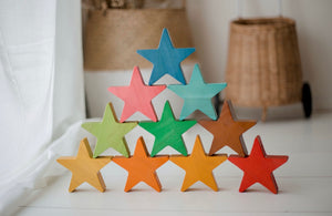 Wooden Stars set of 10