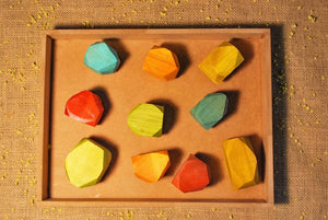 Coloured Wooden Gems.