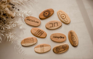 Aboriginal Symbol wooden stones