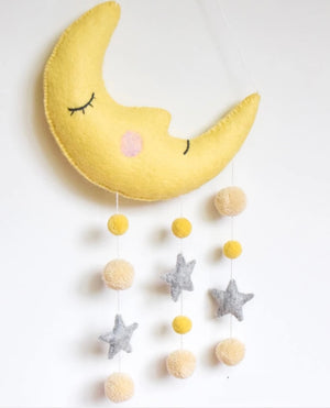 Nursery Cot Mobile - Sleeping Moon