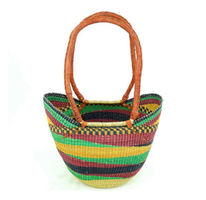 Multi Coloured long handle shopping basket