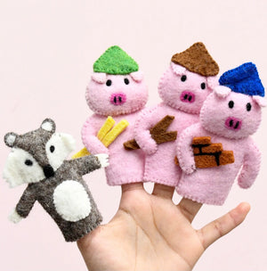 Three little pigs, puppet set