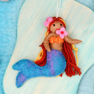 Felt Little Mermaid Hanging - Blue Tail
