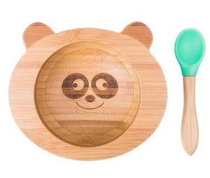 Panda Bamboo Wooden Suction Bowl