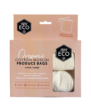 Ever Eco  |  Reusable Cotton Muslin Produce Bags 4pk