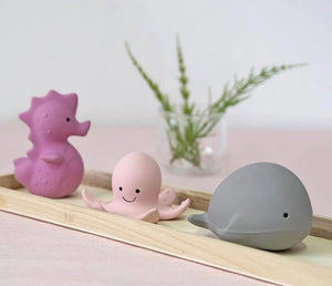 Whale - Natural Rubber Baby Rattle & Bath Toy