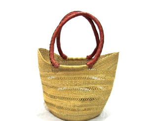 Natural long handle shopping basket