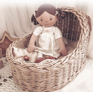 Cecilia Linen Doll with Brown Hair
