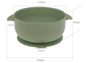 Silicone suction bowl with silicone lid