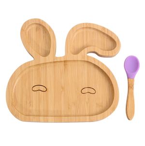 Bunny Bamboo Wooden Suction Plate